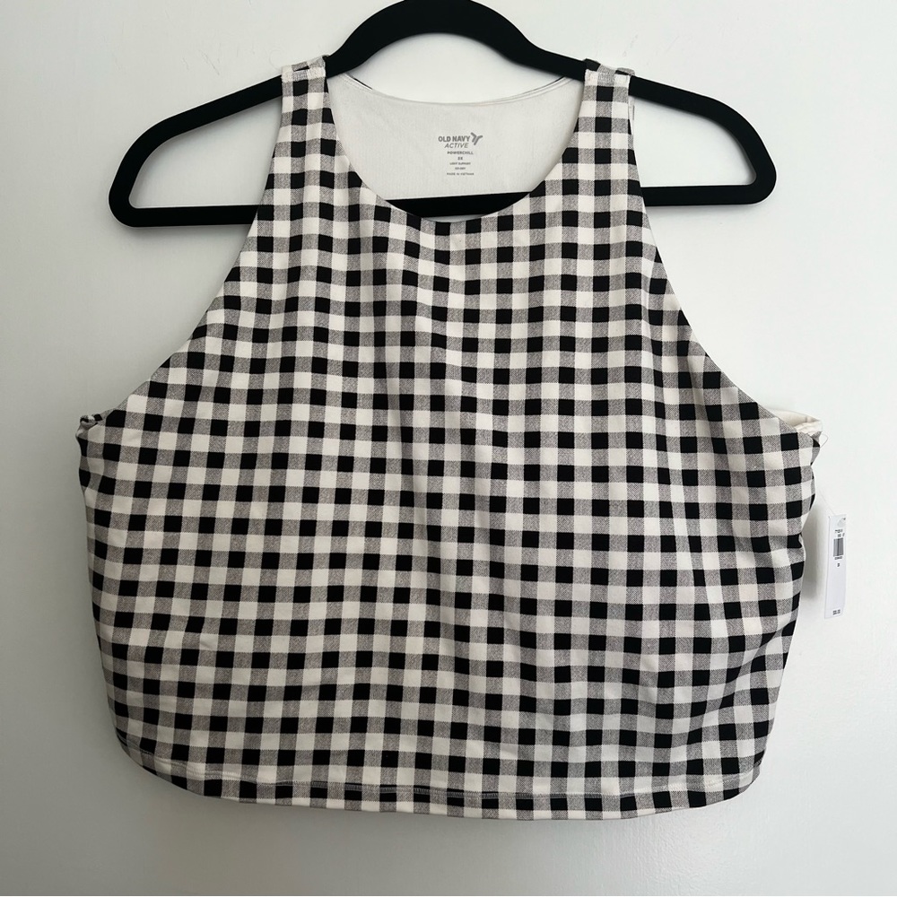 NWT Old Navy Gingham Sports Bra and Bike Short Set 2X